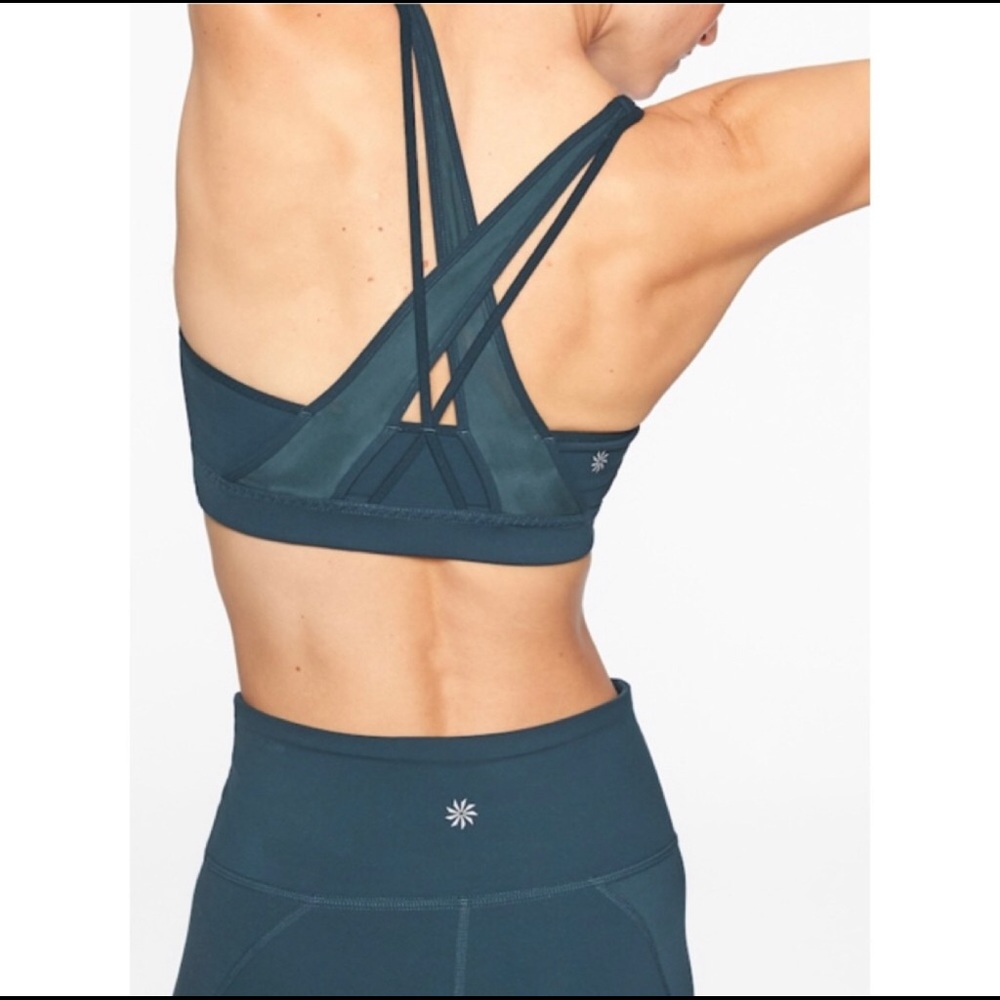 ATHLETA ‘Transcendence’ Yoga Sports Bra in Abyss